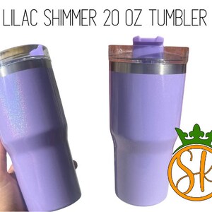 Sublimation 20 ounce | Shimmer | Holographic | Stainless-Steel Tumbler | Screw on Lid | Sublimation Blanks | Gloss Finish | No Handle Lilac Shimmer
