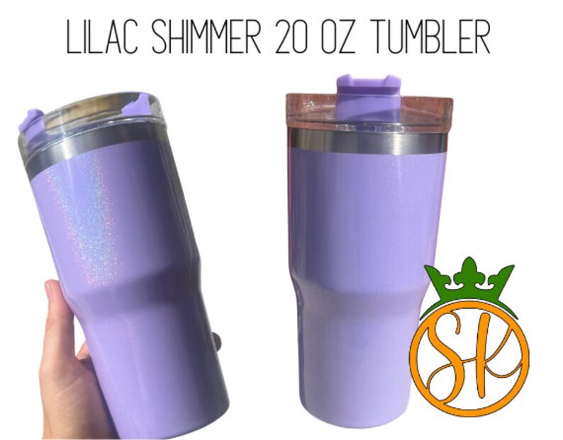 Sublimation 20 ounce | Shimmer | Holographic | Stainless-Steel Tumbler | Screw on Lid | Sublimation Blanks | Gloss Finish | No Handle Lilac Shimmer