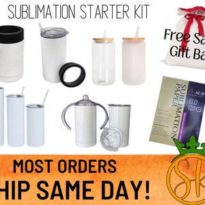 Set of 7 Sublimation Starter Kit, Sublimation Tumblers