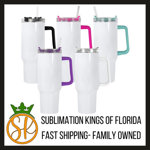 30 oz stainless steel tumblers bulk Wholesale Sublimation Tumblers 30 OZ with Removable Handle White Blank   PYD LIFE