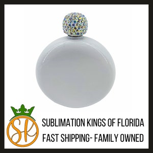 5oz Stainless-Steel Rhinestone Flask | Blanks | Sublimation Ready | Bachelorette Favors| Sublimation Party