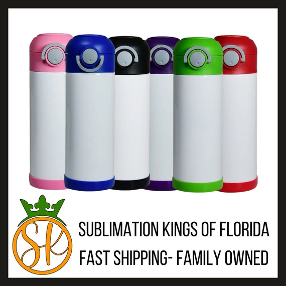 12oz Kids Water Bottle | Stainless-Steel Tumbler | Handle | Sublimation Blanks| Sublimation Kings of Florida | Gift | Kid Tumbler