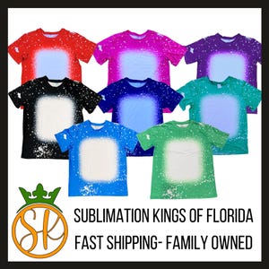 Adult & Youth Faux Bleached Sublimation Blank T-shirt | Sublimation Blanks | Sublimation Kings of Florida | 95% Polyester
