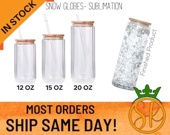 15oz Colored Lid Snowglobe Tumbler