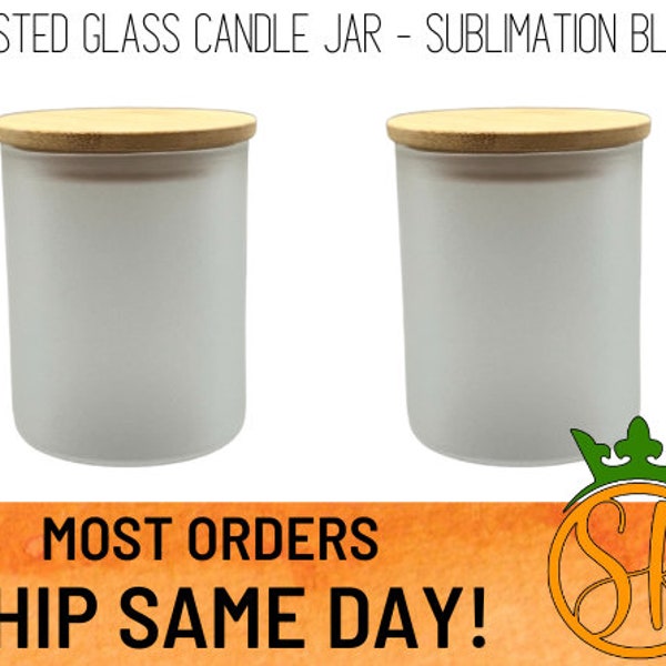 10OZ Frosted Glass Candle Jar | Bamboo Lid | Sublimation Blank | Sublimation Gifts | Wax Candles | Accessories