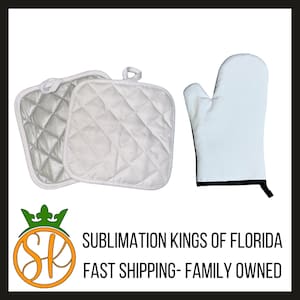 Sublimation Pot holders and Oven Mitts | 8x8 | 12x6 | White Blanks | Hot Pad | Oven Mitt | Sublimation Blanks | Bulk Options