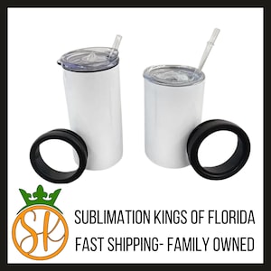 12 oz Skinny 2 in 1 Can Cooler or 12 oz Fatty 2 in 1 Can Cooler | Sublimation Blanks | Sublimation Can Cooler | Sublimation Kings of Florida