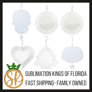 Blank Sublimation Wind Spinner | 8-inch, 10-inch or Skull | Sublimation Garden Decoration | Sublimation Kings of Florida | Round | Outdoor