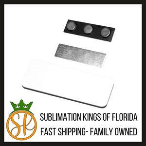 Sublimation Name Tags | Magnetic | Rectangular | Pack of Five | Sublimation | Accessories | Sublimation Kings of Florida | Business