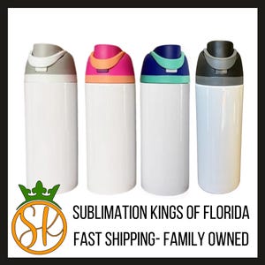 Sublimation 24-ounce Flip Straw Tumbler| Flip Top Spill Proof Lid | Stainless-Steel | Blanks | Blue | Pink | Grey | Black