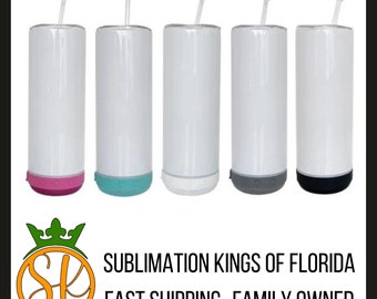 20oz Bluetooth Speaker Tumbler | Sublimation Blanks | USB Charger | Sublimation Kings of Florida | Black | Pink | White | Grey | Teal