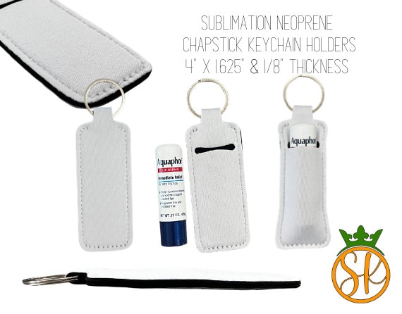 Sublimation Chapstick Keychain Holders Neoprene Sublimation