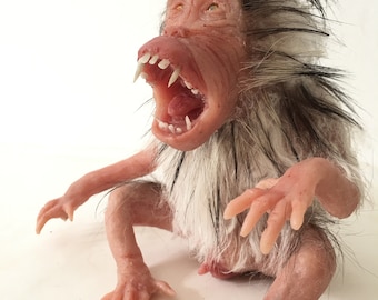 Handcrafted Adult Macaque Monkey Silicone Sculpture | Realistic Lifelike Animal Figurine | Unique Collectible Art | Handmade Silicone Monkey