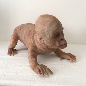 Hand-Carved Dog Man Sculpture | Unique Anthropomorphic Silicone Art | Realistic Handmade Surreal Figurine | Collectible Silicone Sculpture