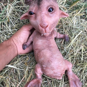 Hybrid Goat Duck Silicone Sculpture, Handmade Fantasy Animal Art | Unique Italian Collectible | Surreal Hand-Carved Animal Sculpture