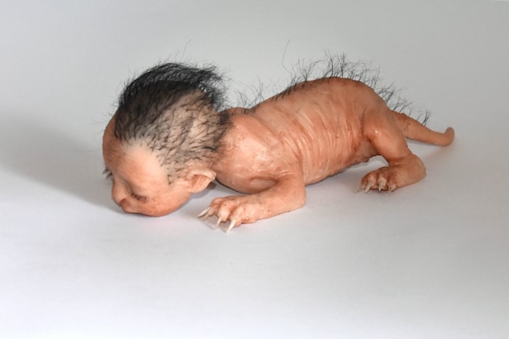 silicone baby werewolf doll