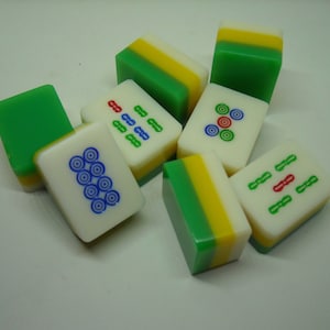 8 Triple Layer Mahjong - Mahjong Crafts  - Mahjong Tiles for Crafts - Mahjong Supplies  - Tri-Color Mahjong