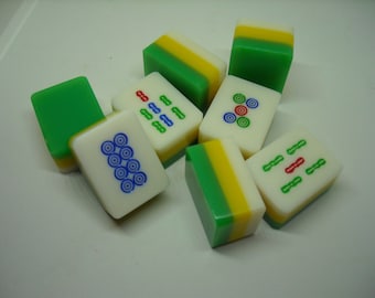 8 Triple Layer Mahjong - Mahjong Crafts  - Mahjong Tiles for Crafts - Mahjong Supplies  - Tri-Color Mahjong