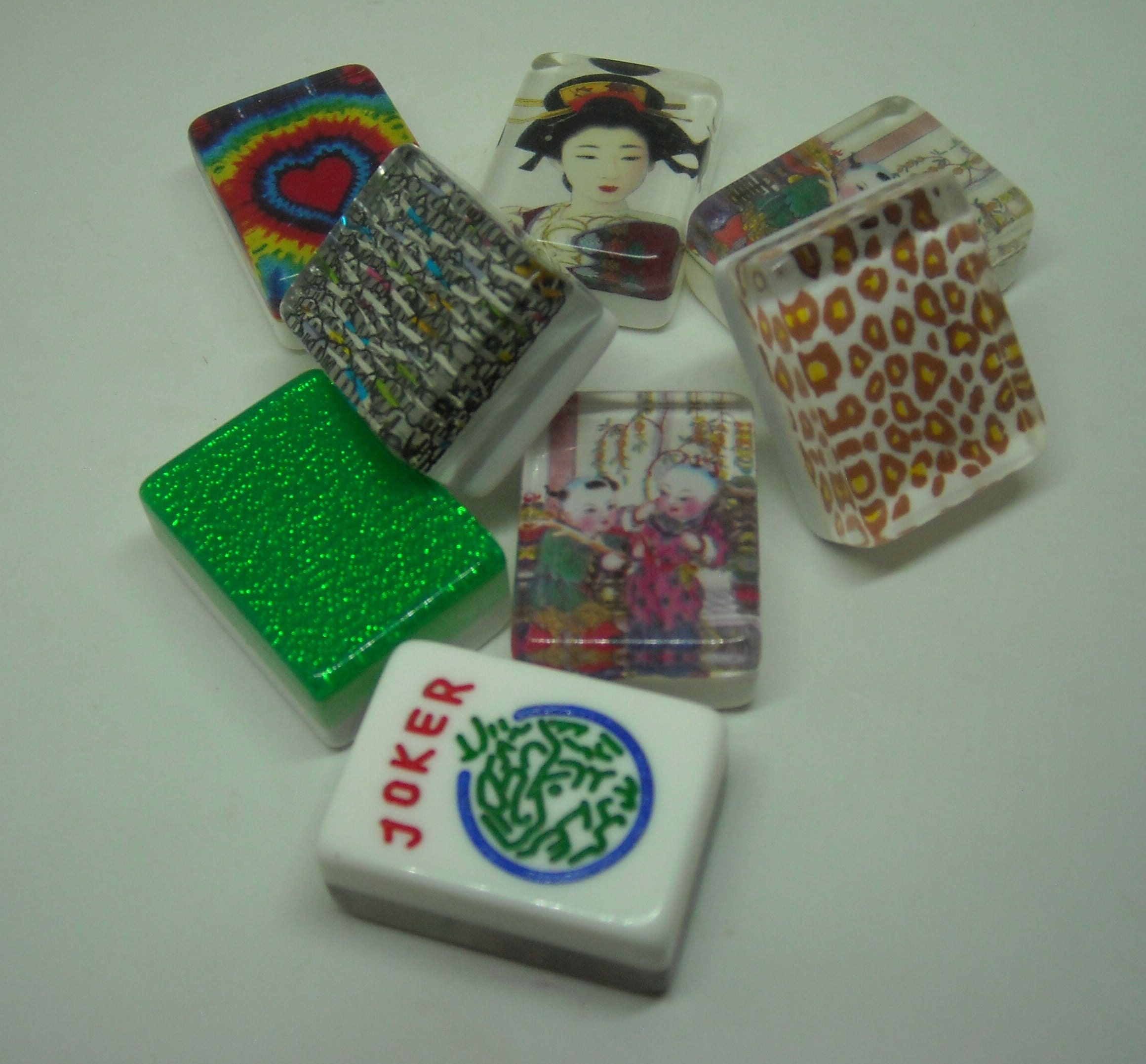 8 Mahjong Jokers - 8 Mahjong Tiles - Mahjong Crafts - Colorful Mahjong ...
