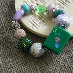 Mahjong Bracelet - Free Shipping - Jesse James  Mahjong - Green  Mahjong - Oriental Jewelry - Mahjong Gift - Gift Idea - Oriental Bracelet