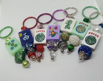 Llavero Mahjong - Colgante Mahjong - Envío gratis - Abalorio Mahjong para bolso - Regalo Mahjong