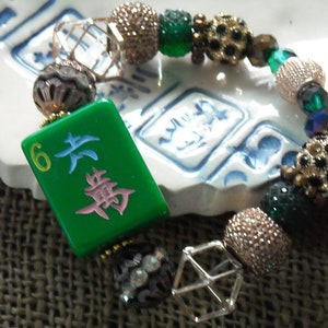 Mahjong Bracelet - Free Shipping - Green  Mahjong Jewelry - Mahjong Gift - Gift Idea