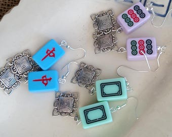 Mahjong Earrings  - Mahjong Jewelry - Mahjong Gift