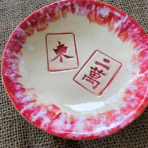 Mahjong Bowl - Mahjong Dish - Mahjong Pottery - Mahjong Gift - Mahjongg Bowl - Mahjong Player