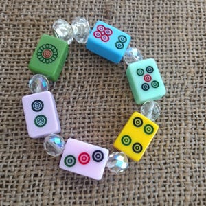 Mahjong Bracelet - Free Shipping - Rainbow Mahjong Jewelry - Mahjong Gift - Gift Idea