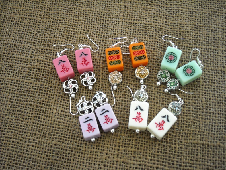 Mahjong Earrings Mahjong Jewelry Mahjong Gift image 9