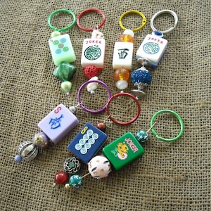 Mahjong Key Ring - Mahjong Pendant - Free Shipping - Mahjong Purse Charm - Mahjong Gift