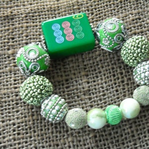Mahjong Bracelet - Free Shipping - Jesse James  Mahjong - Green  Mahjong  - Mahjong Gift - Gift Idea