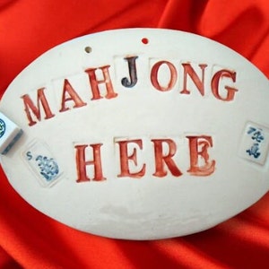 Mahjong Sign - Mahjong Pottery - Mahjong Gift - Mahjong Here