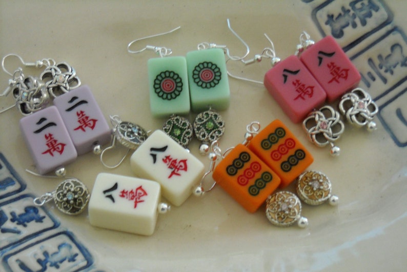 Mahjong Earrings Mahjong Jewelry Mahjong Gift image 2