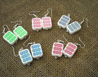 Mini Mahjong Ohrringe - Mahjong Schmuck - Mahjong Ohrringe - Mahjong Geschenk