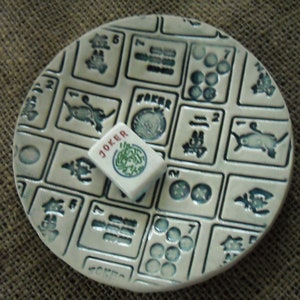 Mahjong Dish - Mahjong Snack Plate  -  Mahjong Gift