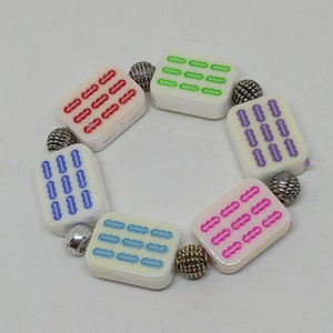Mahjong Bracelet -  Mahjong Jewelry - Colored Mahjong - Mahjong Gift