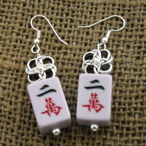 Mahjong Earrings Mahjong Jewelry Mahjong Gift Lavender 2 crack