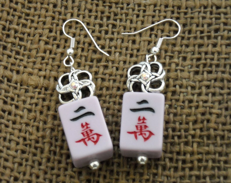 Mahjong Earrings Mahjong Jewelry Mahjong Gift Lavender 2 crack