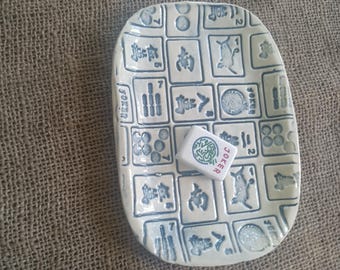 Plato de Mahjong - Plato de Aperitivo de Mahjong - Regalo de Mahjong