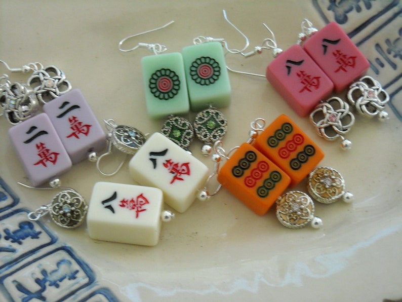 Mahjong Earrings Mahjong Jewelry Mahjong Gift image 10