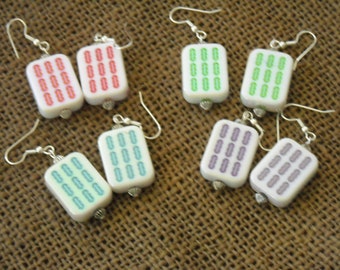 Mini Mahjong Earrings - Mahjong Jewelry - Mahjong Earrings - Mahjong  Gift