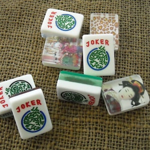 8 Mahjong Jokers - 8 Mahjong Tiles - Mahjong Crafts - Colorful Mahjong ...