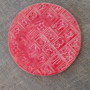 Mahjong Plate - Mahjong Pottery - Red Mahjong Dish - Mahjong Gift