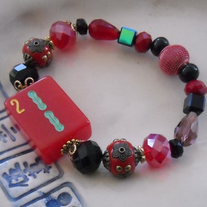 Mahjong Armband - Gratis verzending - Rode Mahjong - Mahjong Gift