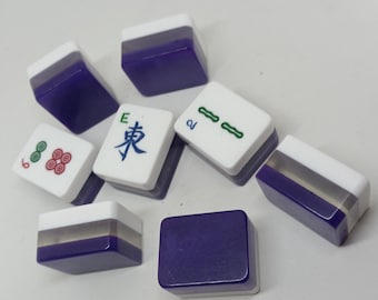8 Purple Mahjong Tiles - Mahjong Crafts  - Mahjong Tiles for Crafts - Mahjong Supplies