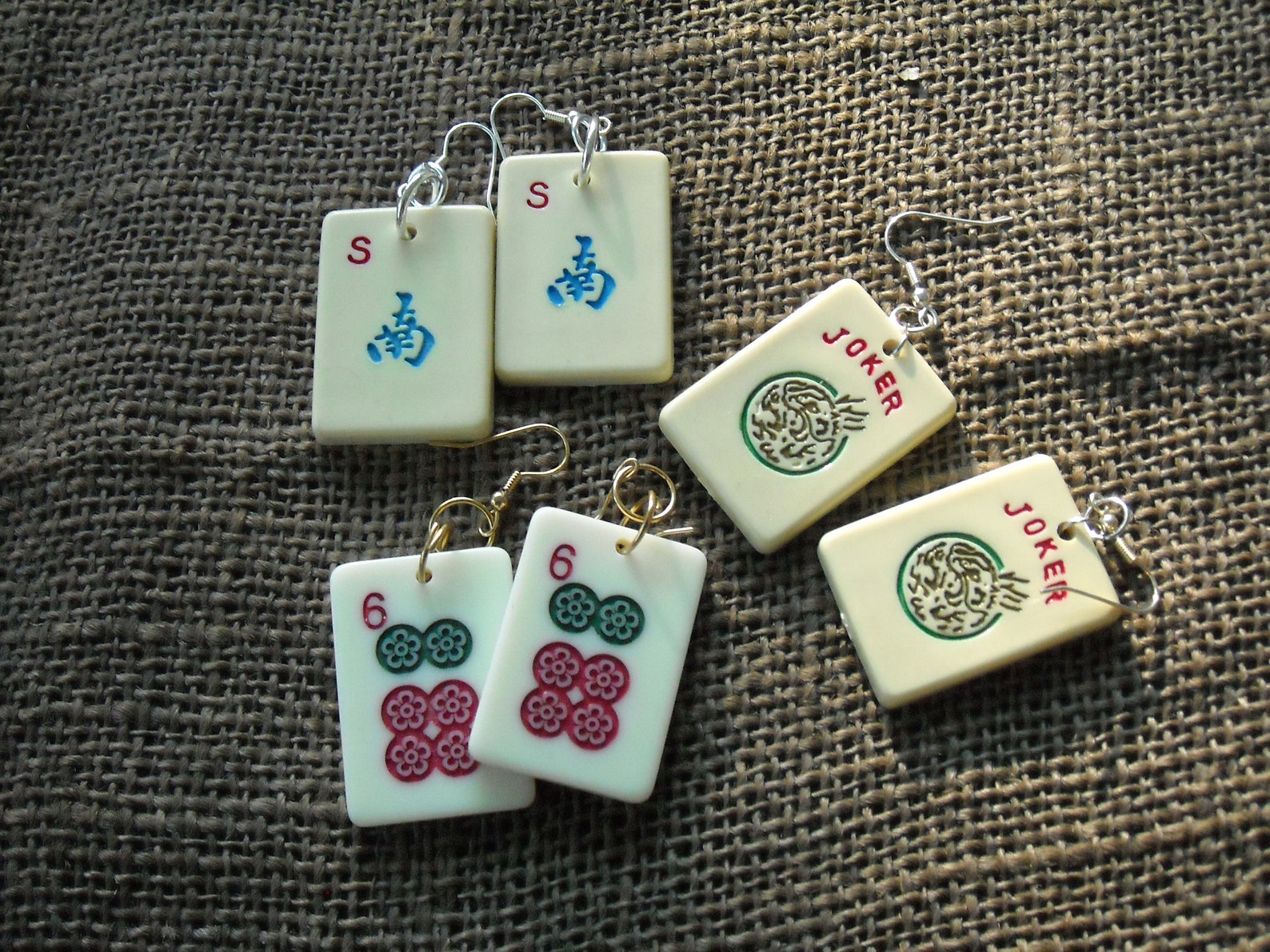 Mahjong Tile Earrings Mahjong Jewelry Mahjong Earrings Etsy