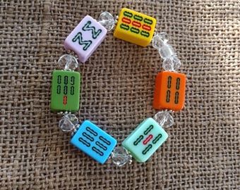 Mahjong Bracelet - Free Shipping - Rainbow Mahjong Jewelry - Mahjong Gift - Gift Idea