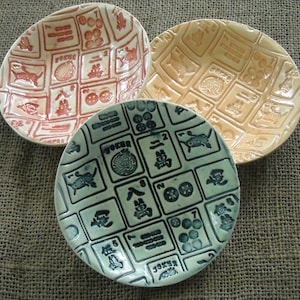Mahjong Bowl  -  Mahjong Pottery - Mahjong Gift - Mahjong Dish