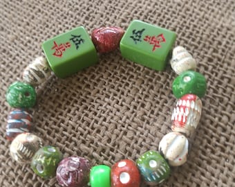 Mahjong Bracelet - Free Shipping  - Green Tile Mahjong Gift